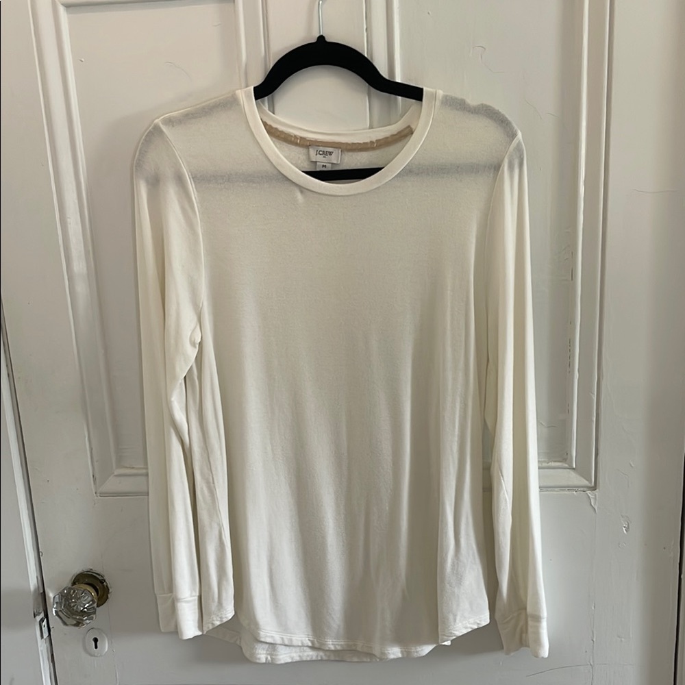 J. Crew | Women’s | Long Sleeve Super Comfy Crewneck Tee | Ivory | M